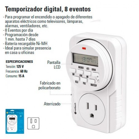 Temporizador Digital 8 Eventos