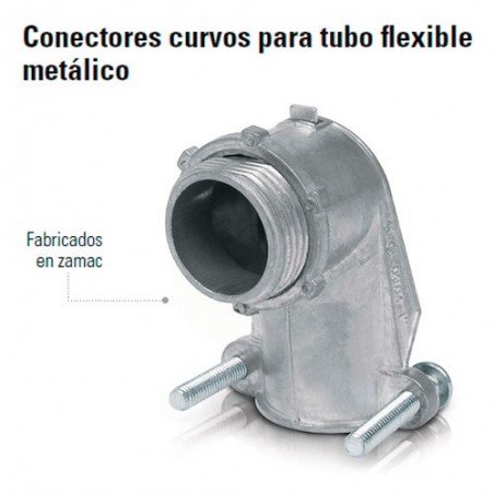 Conector Curvo Para Tubo Flexible Metalico
