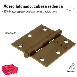 Bisagra de Acero Latonado Cabeza Redonda