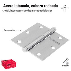 Bisagra de Acero Latonado Cabeza Redonda