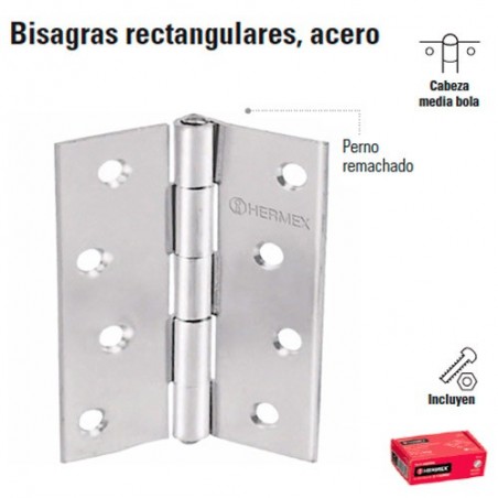 Bisagra Rectangular de Acero