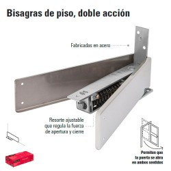 Bisagra de Piso Doble Accion Latonada