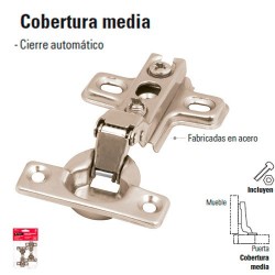 Juego de 2 Bisagras Bidimensionales Ocultas para Gabinetes Cobertura Media