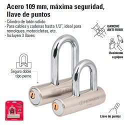 Candado 109 mm Maxima Seguridad Llave de Puntos