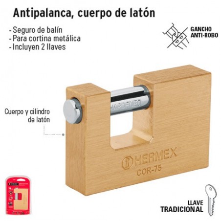 Candado Antipalanca Cuerpo de Laton