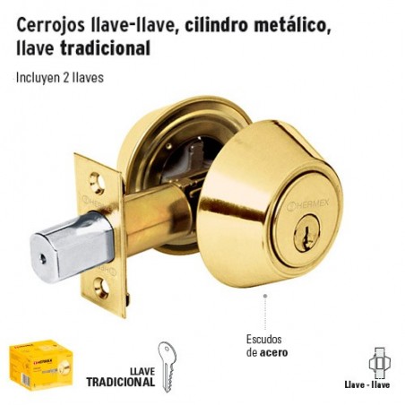 Cerrojo Llave-Llave de Laton