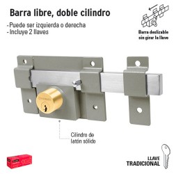 Cerradura de Barra Libre Doble Cilindro