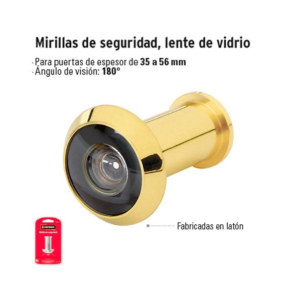 Mirilla de Seguridad Lente de Vidrio