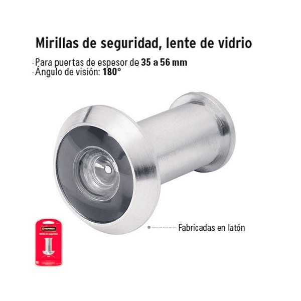 Mirilla de Seguridad Lente de Vidrio