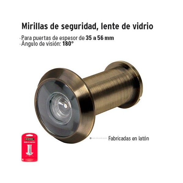 Mirilla de Seguridad Lente de Vidrio