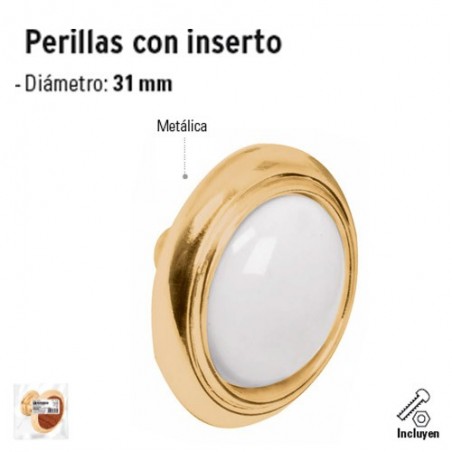 Perilla con Inserto Ceramico