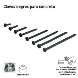 1 Kg de Clavos Negros Para Concreto en Bolsa