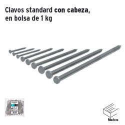 1 Kg de Clavos Standard con Cabeza en Bolsa