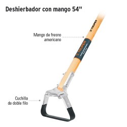 Deshierbador con Mango de Fresno Americano 54" TRUPER