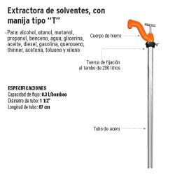 Extractora de Solventes con Manija Tipo "T" TRUPER