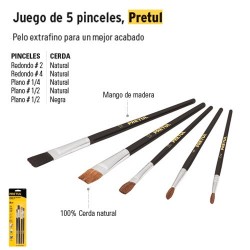 Juego de 5 Pinceles PRETUL