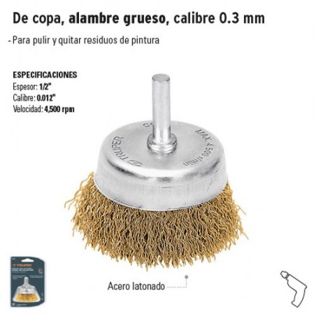 Cardas de Copa Alambre Grueso Calibre 0.3 mm TRUPER