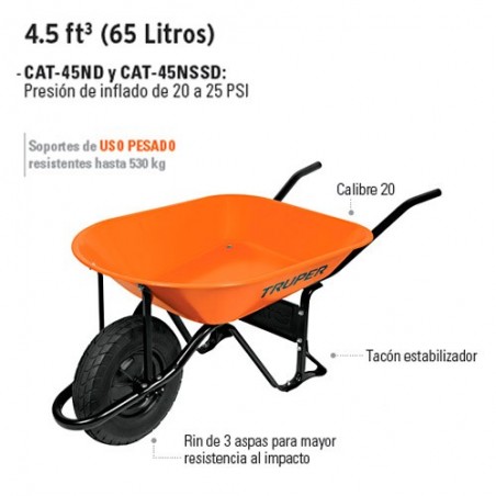 Carretilla 4.5 ft 3 (65 Litros) TRUPER