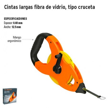 Cinta metrica de fibra de vidrio 50 metros Truper TFC-50ME, Materiales De  Construcción