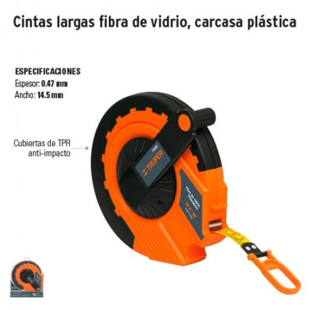 Cinta Larga de Fibra de Vidrio Carcasa Plastica TRUPER