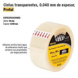 Cintas Transparentes 0.040 mm de Espesor PRETUL