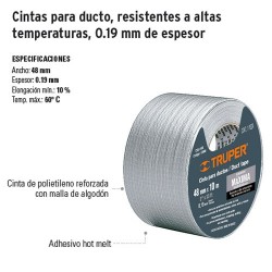 Cintas Para Ducto Resistentes a Altas Temperaturas 0.19 mm de Espesor TRUPER