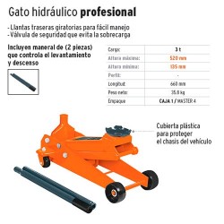 Gato Hidraulico 3 Toneladas Profesional TRUPER