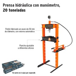 Prensa Hidraulica con Manometro 20 Toneladas TRUPER