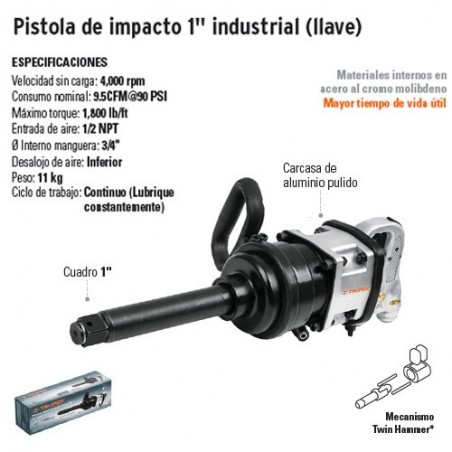 Pistola de Impacto 1" Industrial TRUPER