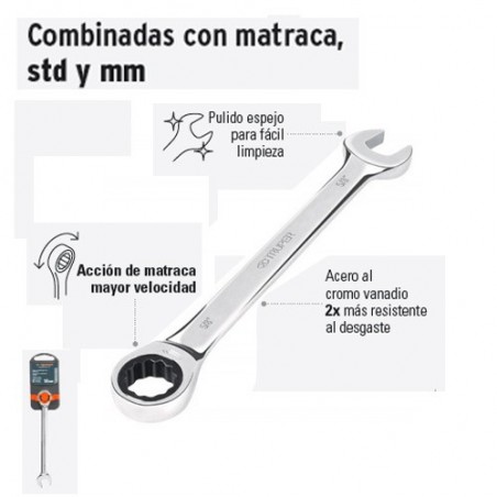 Llave Combinada con Matraca Standard TRUPER