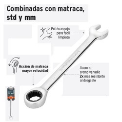 Llave Combinada con Matraca Milimetrica TRUPER