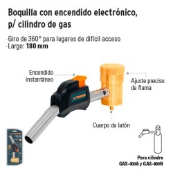 Boquilla con Encendido Electronico para Tanque de Gas Propano TRUPER