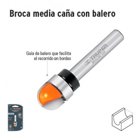 Broca para Router Media Caña con Balero TRUPER