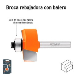 Broca para Router Rebajadora con Balero TRUPER