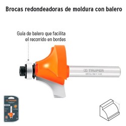 Broca para Router Redondeadora de Moldura con Balero TRUPER