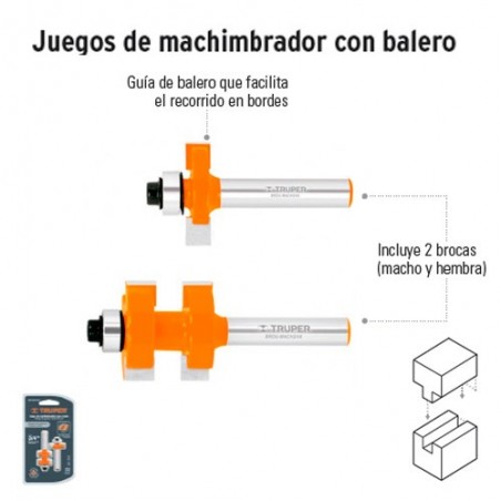 Juego de Machimbrador con Balero TRUPER