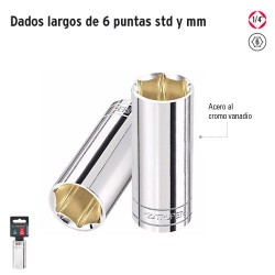 Dados Largos de 6 Puntas Cuadro 1/4" TRUPER