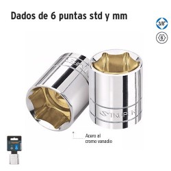 Dados de 6 Puntas Cuadro 3/8" TRUPER