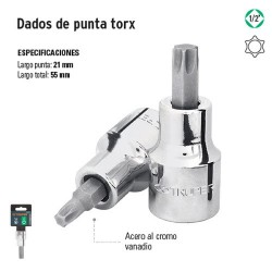 Dados de Punta Torx Cuadro 1/2" TRUPER