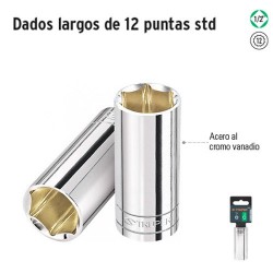 Dados Largos de 12 Puntas Cuadro 1/2" TRUPER