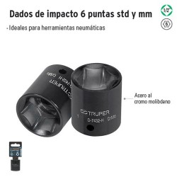 Dados de Impacto 6 Puntas Cuadro 1/2" TRUPER