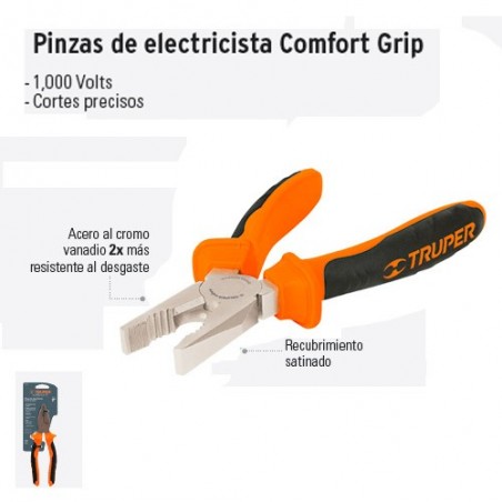 Pinzas de Electricista Comfort Grip TRUPER