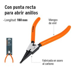 Pinzas con Punta Recta para Abrir Anillos TRUPER