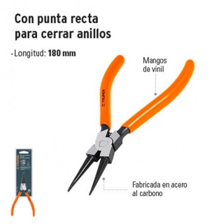 Pinzas con Punta Recta para Cerrar Anillos TRUPER