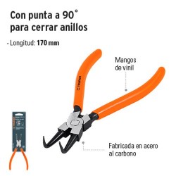 Pinzas con Punta a 90° para Cerrar Anillos TRUPER