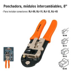 Pinza Ponchadora Módulos Intercambiables 8" TRUPER