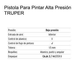 Pistola Para Pintar Baja Presión 50 PSI TRUPER