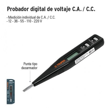 Probador Digital de Voltaje C.A. / C.C. TRUPER