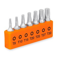 Puntas Torx Para Desarmador Largo 1" sin Seguro Juego de 7 Puntas TRUPER