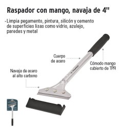 Raspador con Mango Navaja de 4" TRUPER